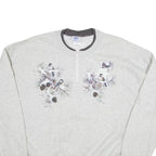 PFI FASHIONS Bird Print Womens Sweatshirt Grey 1/4 Zip L