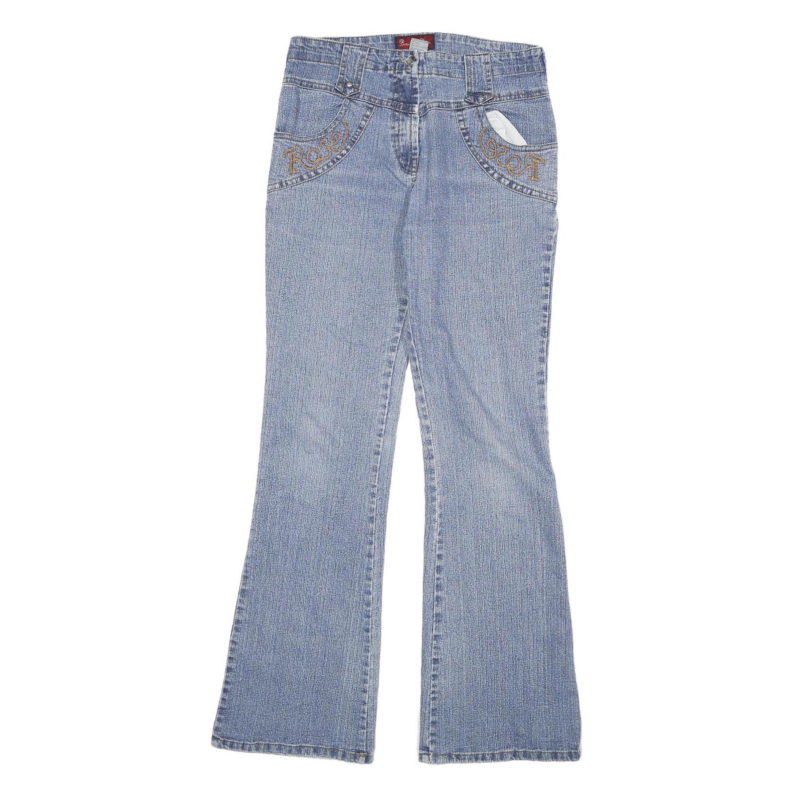 BEAUTIFUL SISTER Womens Slim Flared Denim Light Blue Jeans W26 L29 Stylish