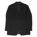 PIATTELLI Mens Black Wool Blend Classic Blazer Jacket XL Button Closure