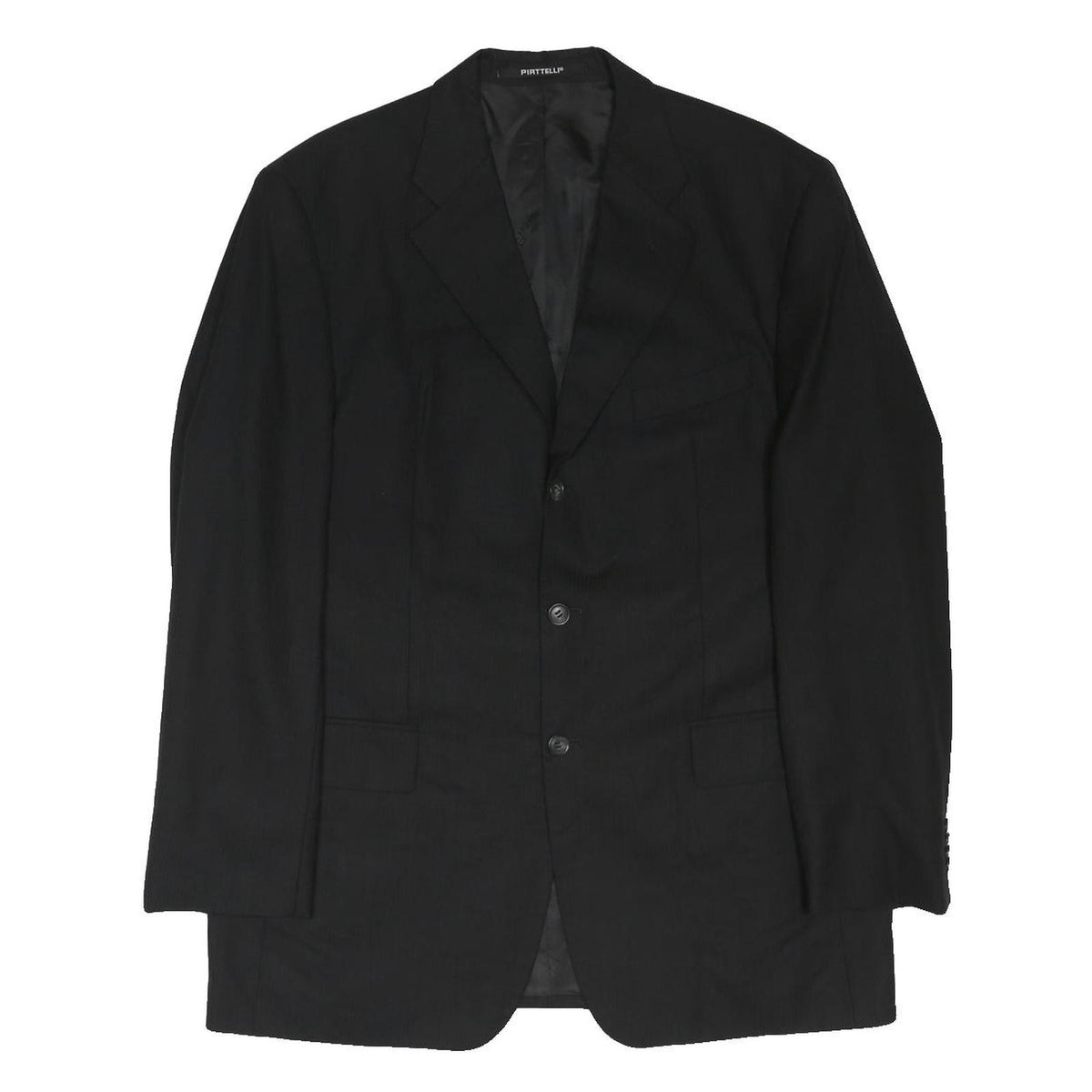 PIATTELLI Mens Black Wool Blend Classic Blazer Jacket XL Button Closure