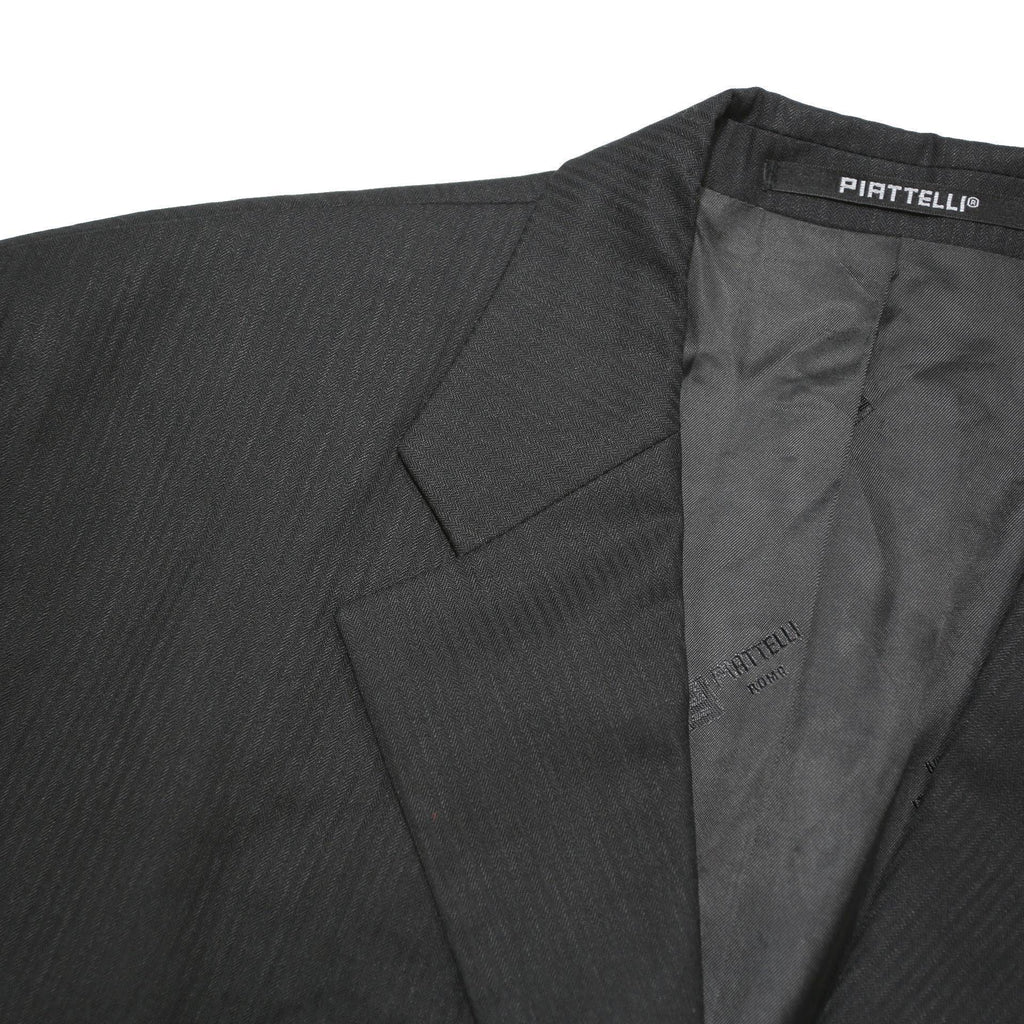 PIATTELLI Mens Black Wool Blend Classic Blazer Jacket XL Button Closure
