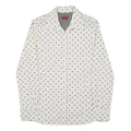 LEVI'S Womens White & Black Printed Cotton Blend Shirt M Long Sleeve Button