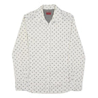 LEVI'S Womens White & Black Printed Cotton Blend Shirt M Long Sleeve Button