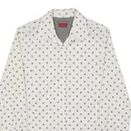 LEVI'S Womens White & Black Printed Cotton Blend Shirt M Long Sleeve Button