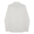 LEVI'S Womens White & Black Printed Cotton Blend Shirt M Long Sleeve Button