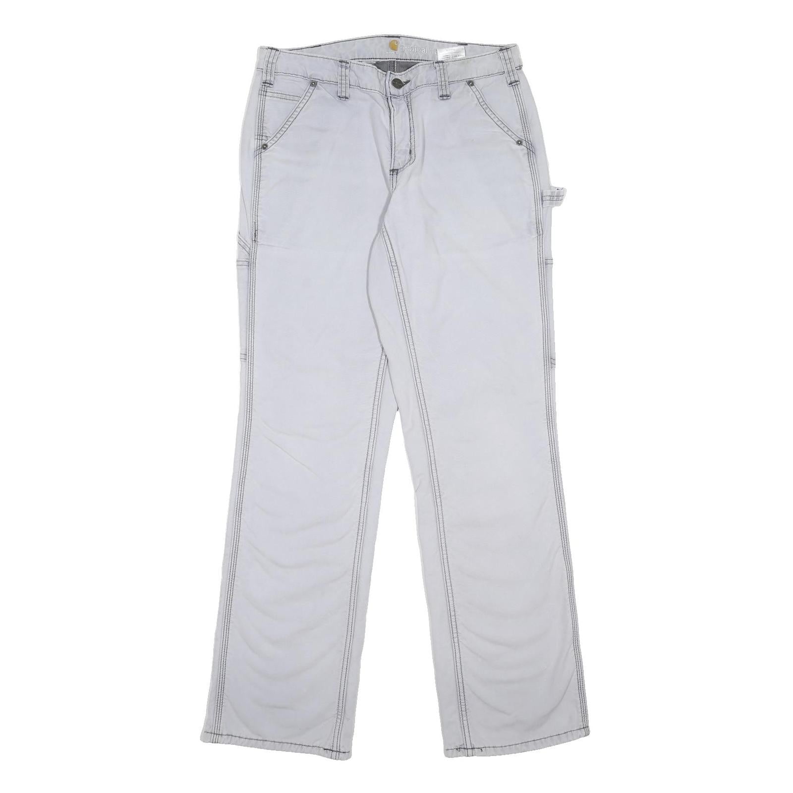 CARHARTT Womens White Regular Fit Straight Cotton Blend Jeans W29 L30 Durable