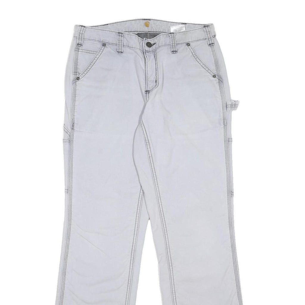 CARHARTT Womens White Regular Fit Straight Cotton Blend Jeans W29 L30 Durable