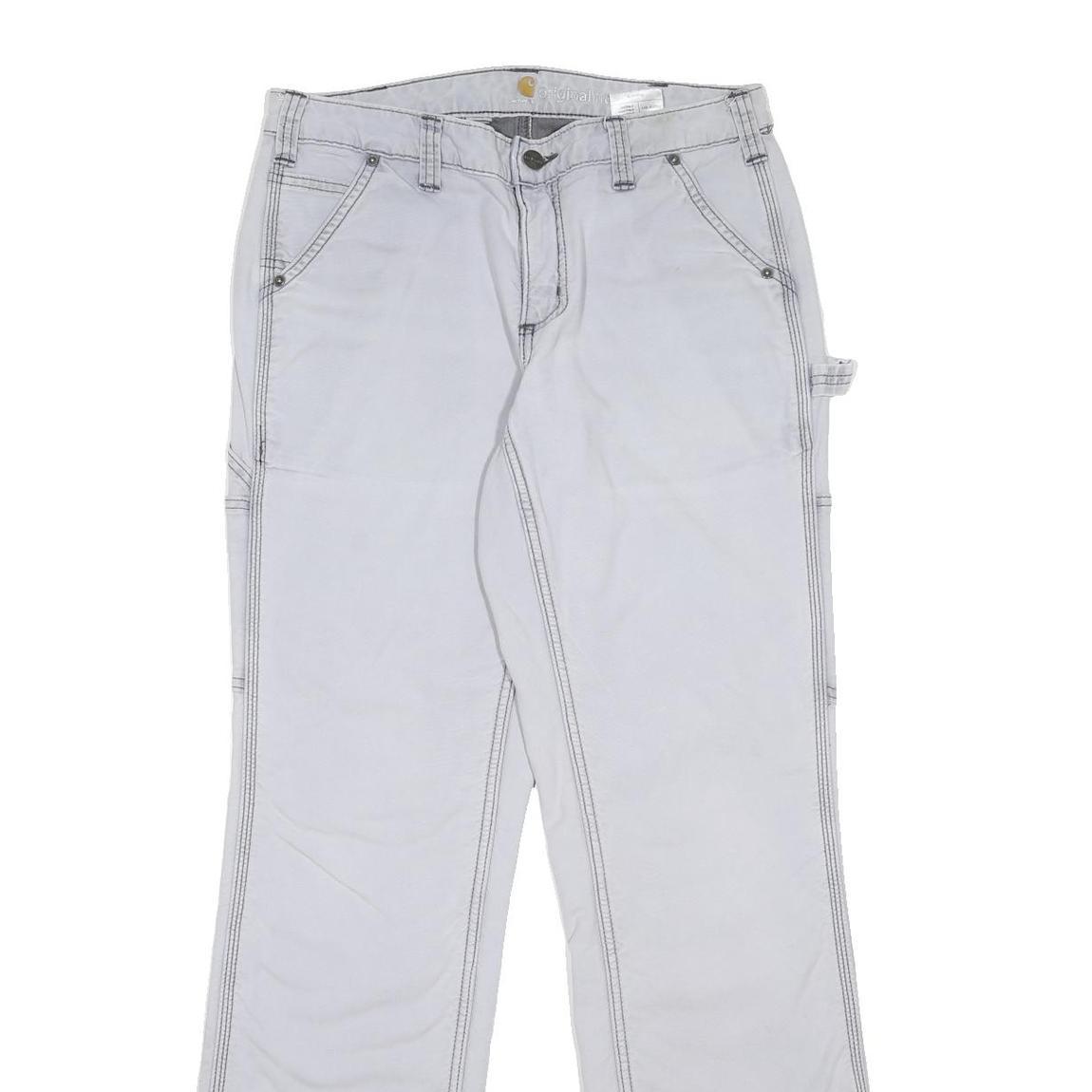 CARHARTT Womens White Regular Fit Straight Cotton Blend Jeans W29 L30 Durable