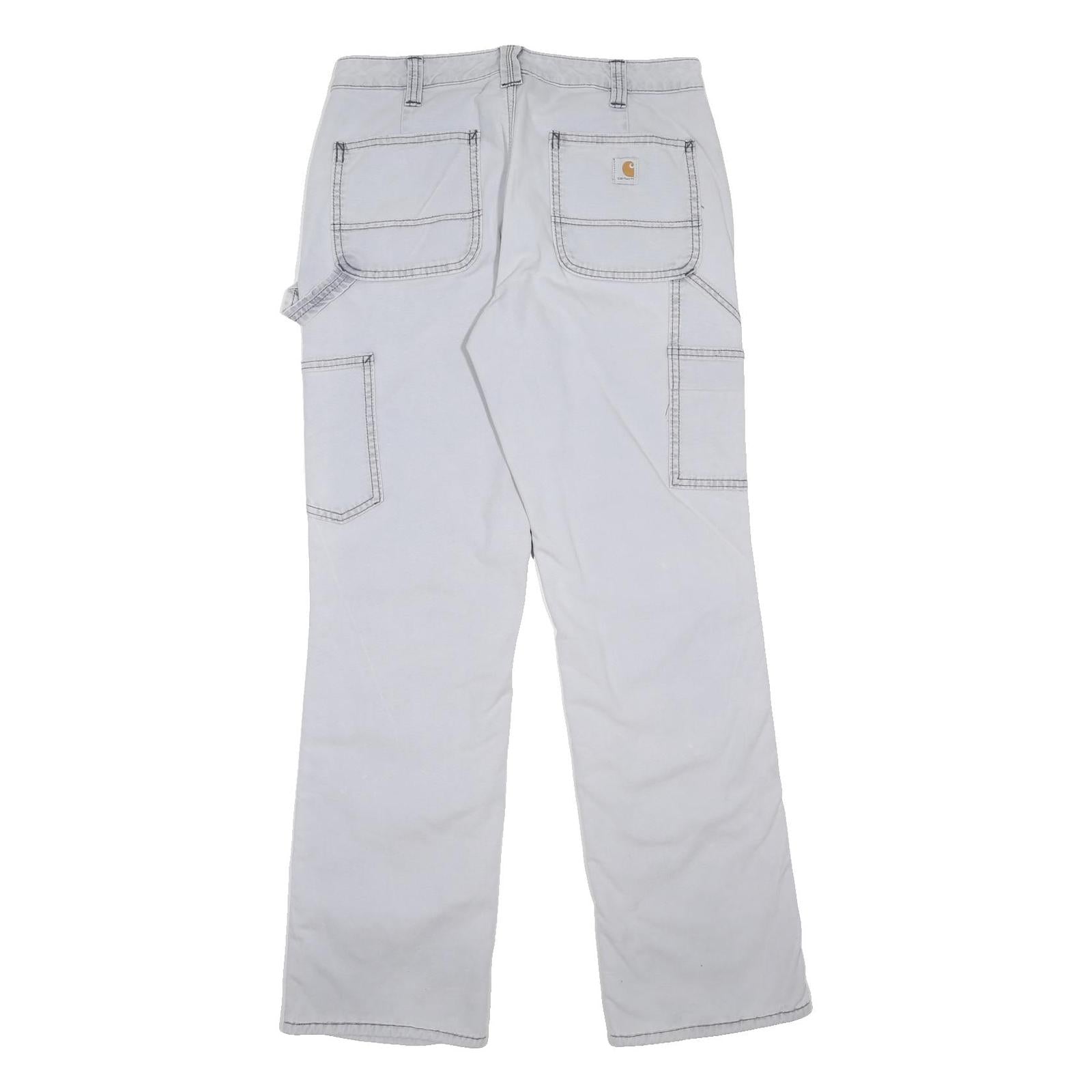 CARHARTT Womens White Regular Fit Straight Cotton Blend Jeans W29 L30 Durable