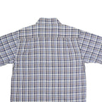 DICKIES Mens Blue & Brown Check Shirt M Cotton Short Sleeve Casual Classic