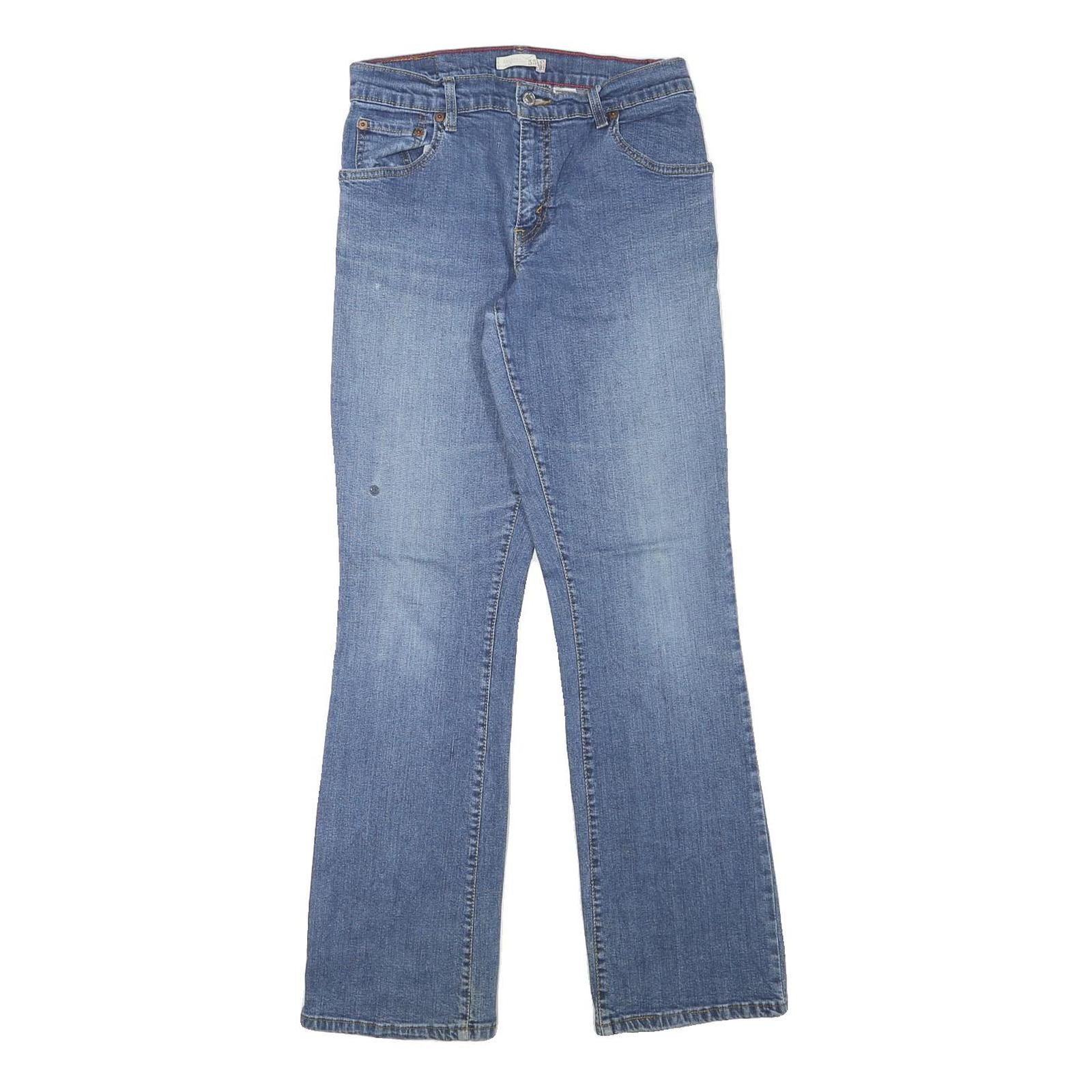 LEVI'S Womens Regular Fit Blue Denim Straight Jeans W27 L31 Classic Cotton Blend