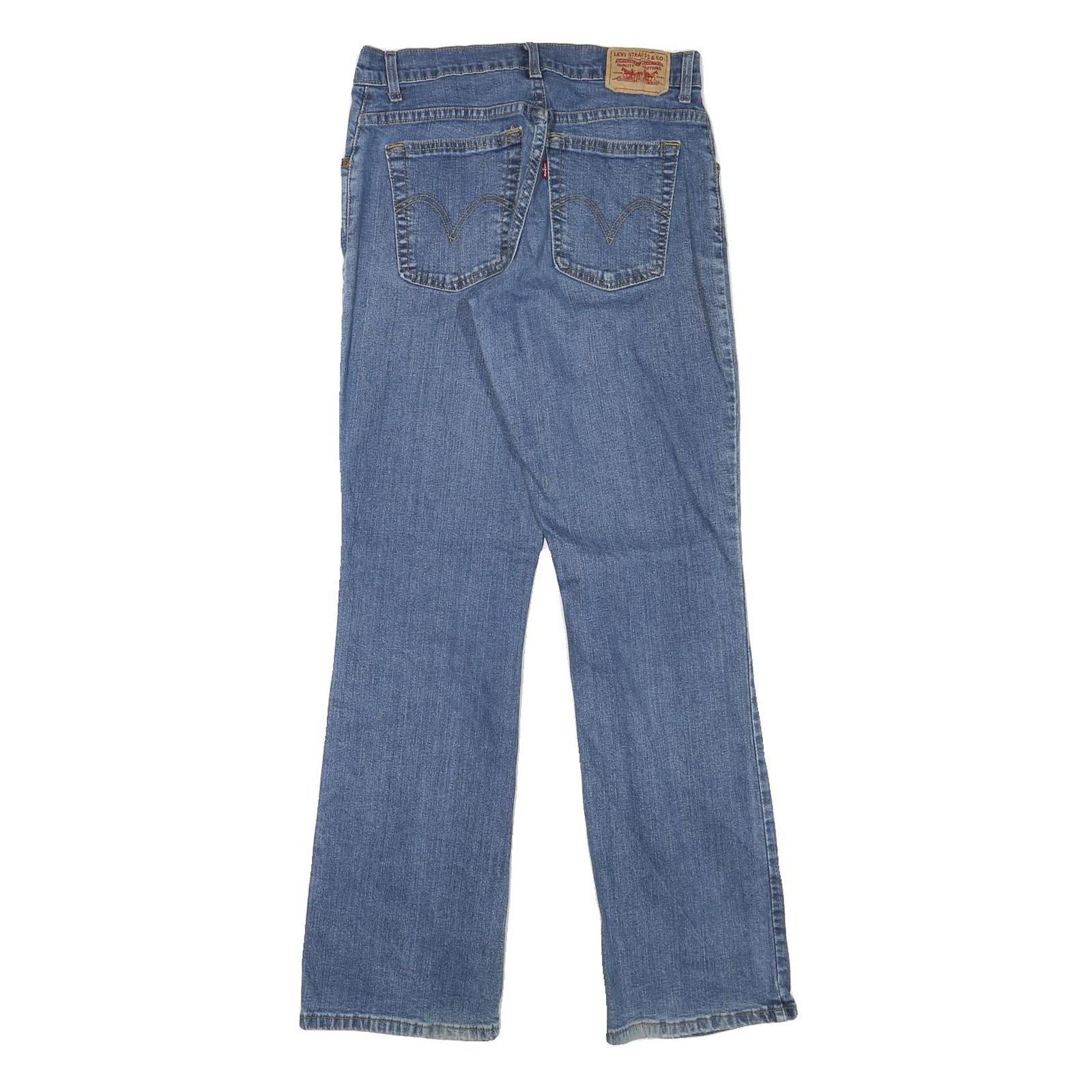 LEVI'S Womens Regular Fit Blue Denim Straight Jeans W27 L31 Classic Cotton Blend