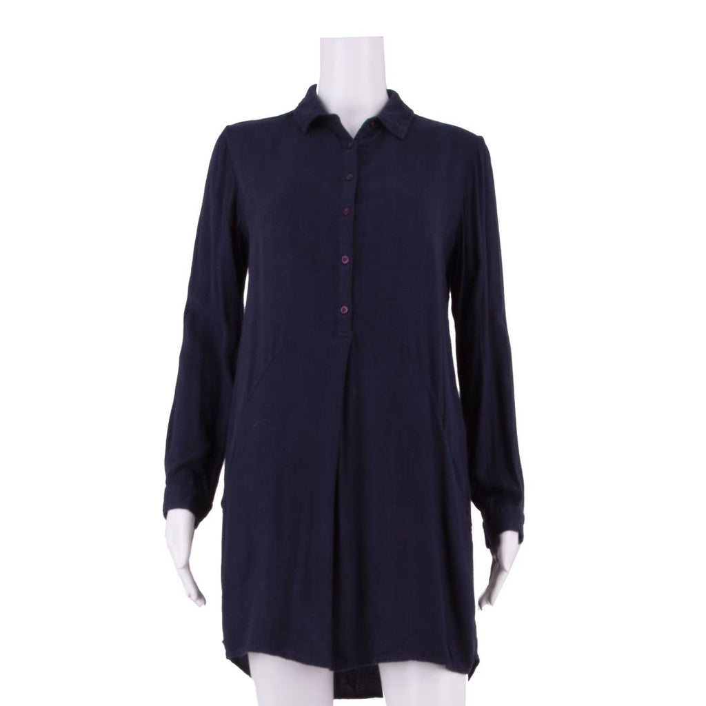 FAT FACE Womens Shirt Dress Blue Long Sleeve Knee Length UK 10