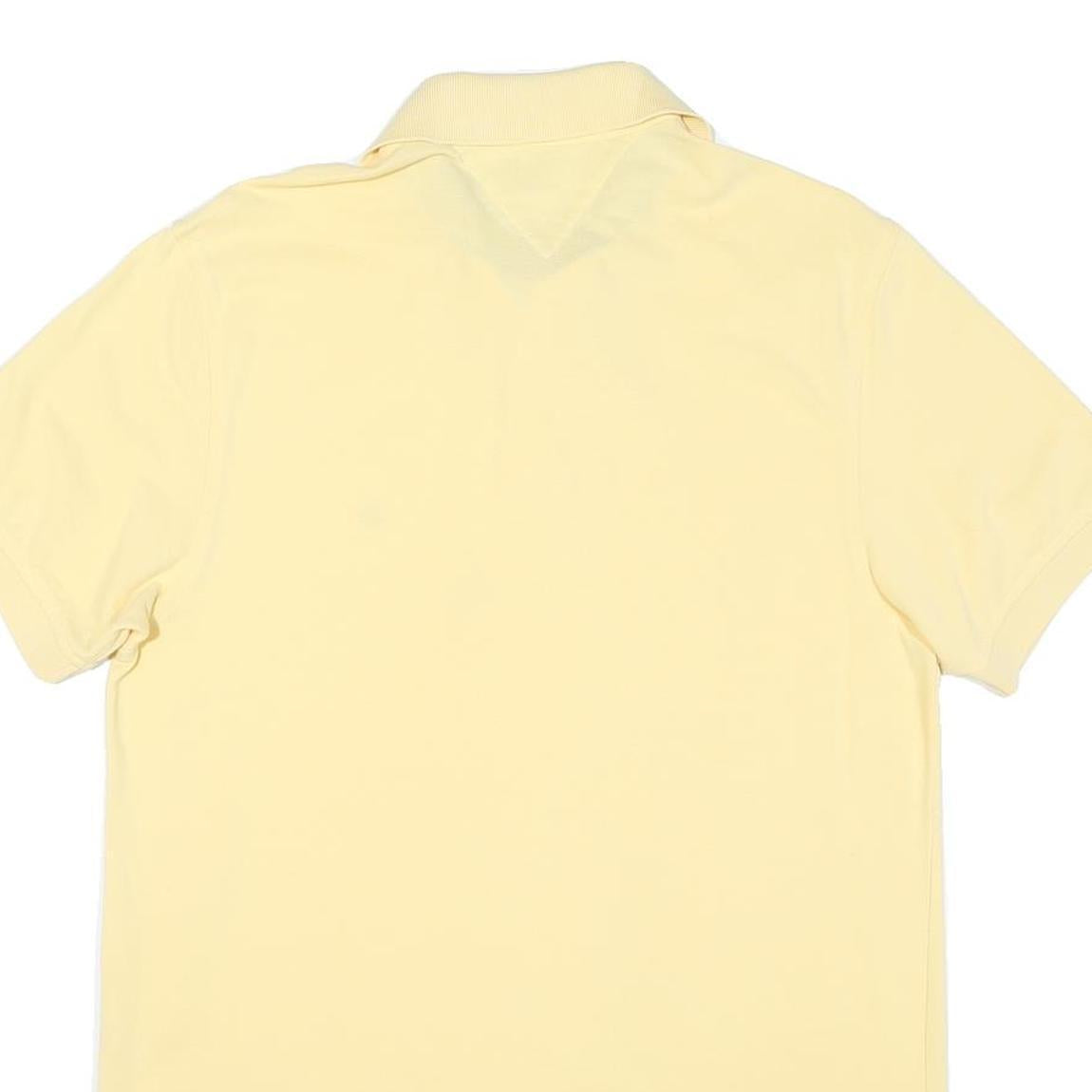 TOMMY HILFIGER Mens Yellow Polo Shirt S Short Sleeve Cotton Blend Classic Fit