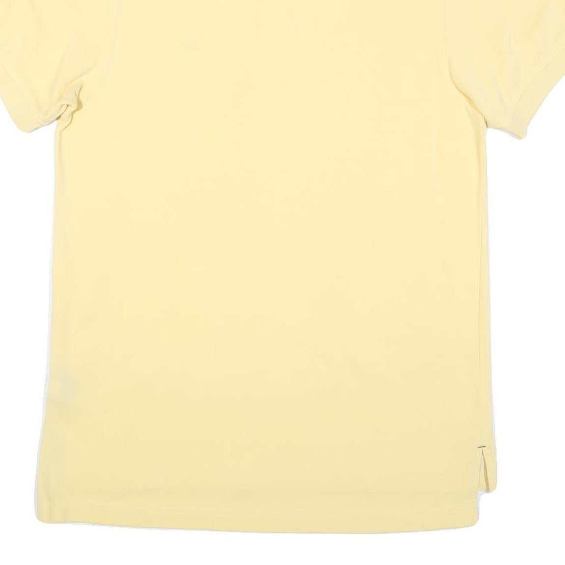 TOMMY HILFIGER Mens Yellow Polo Shirt S Short Sleeve Cotton Blend Classic Fit