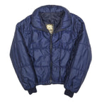 ALASKA Womens Blue Bomber Jacket S Polyester Blend Plain Zip Closure