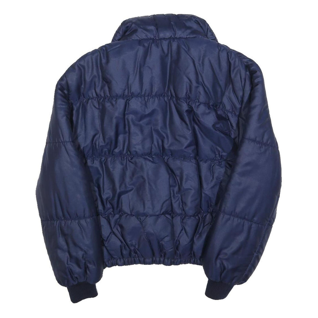 ALASKA Womens Blue Bomber Jacket S Polyester Blend Plain Zip Closure