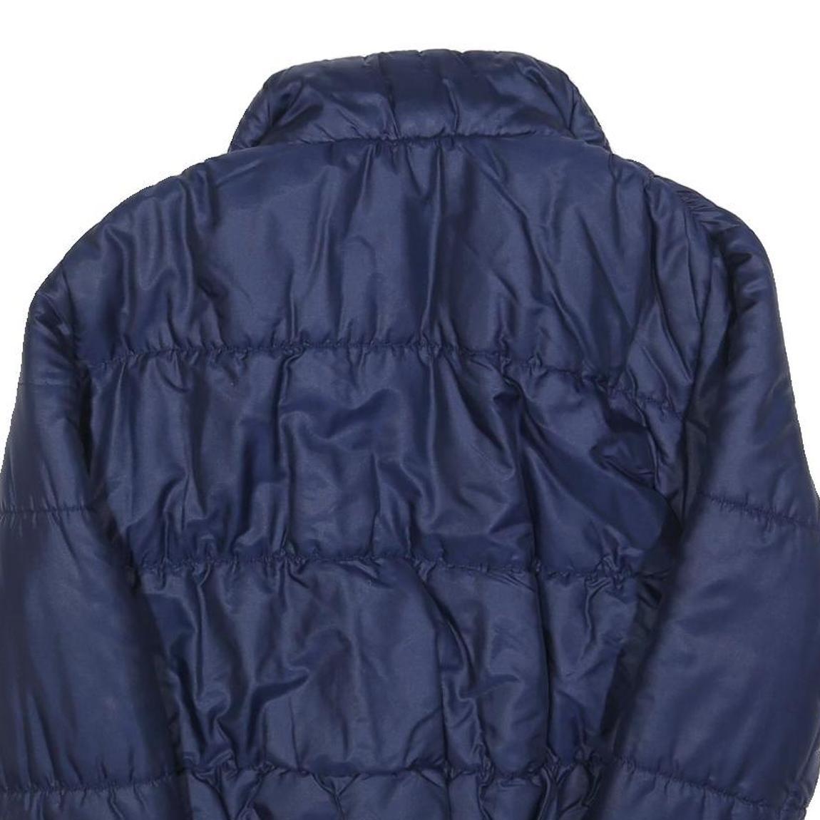 ALASKA Womens Blue Bomber Jacket S Polyester Blend Plain Zip Closure