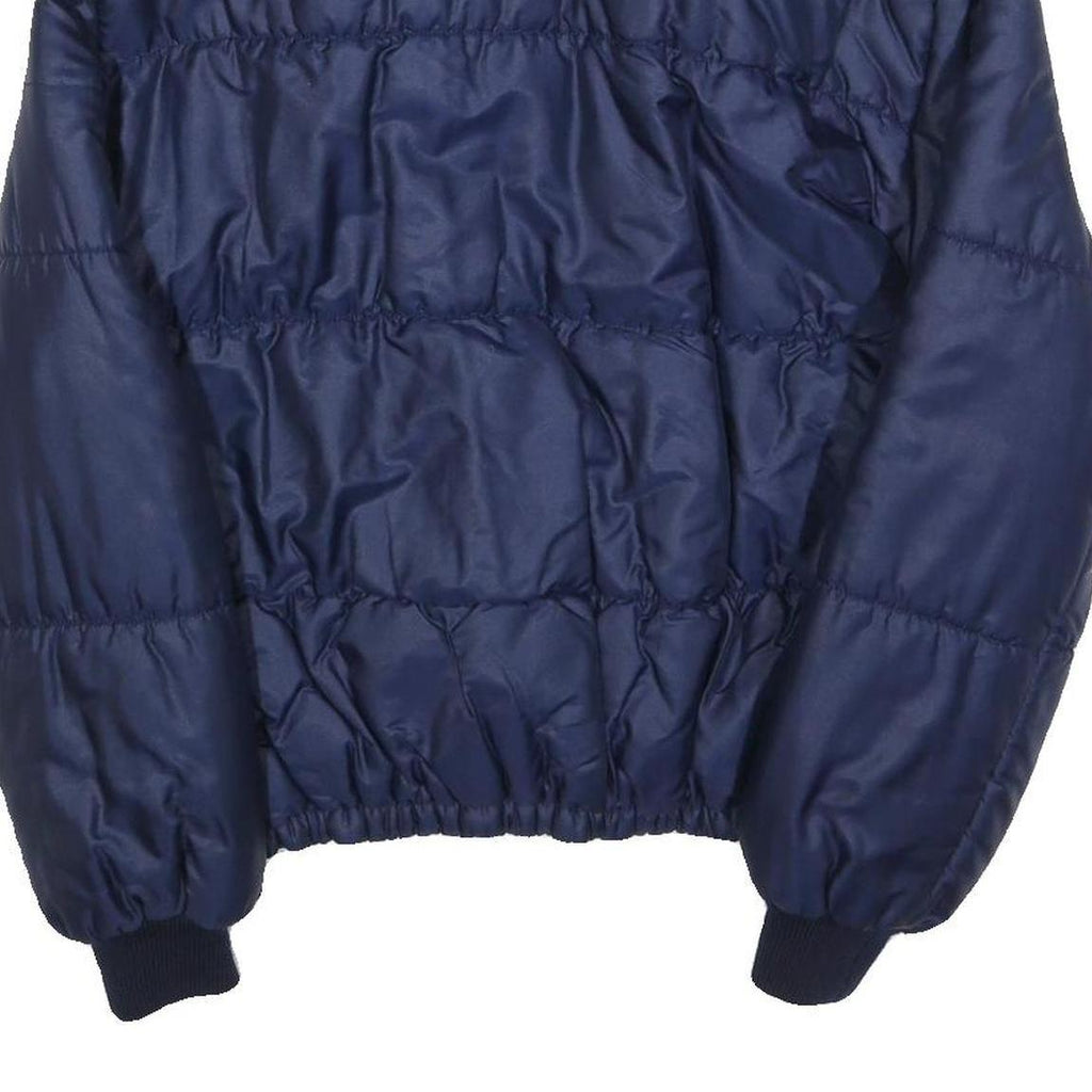 ALASKA Womens Blue Bomber Jacket S Polyester Blend Plain Zip Closure