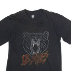 Tiger Print Womens T-Shirt Black XL