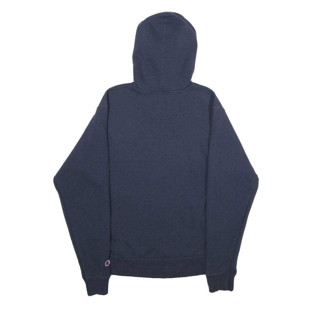 CHAMPION Mens Navy Blue Hoodie S Cotton Blend Pullover Casual Sportswear