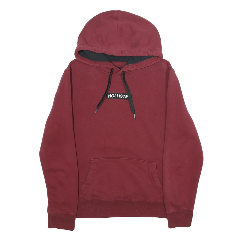 HOLLISTER Mens Maroon Hoodie S Cotton Blend Pullover Hooded Sweatshirt