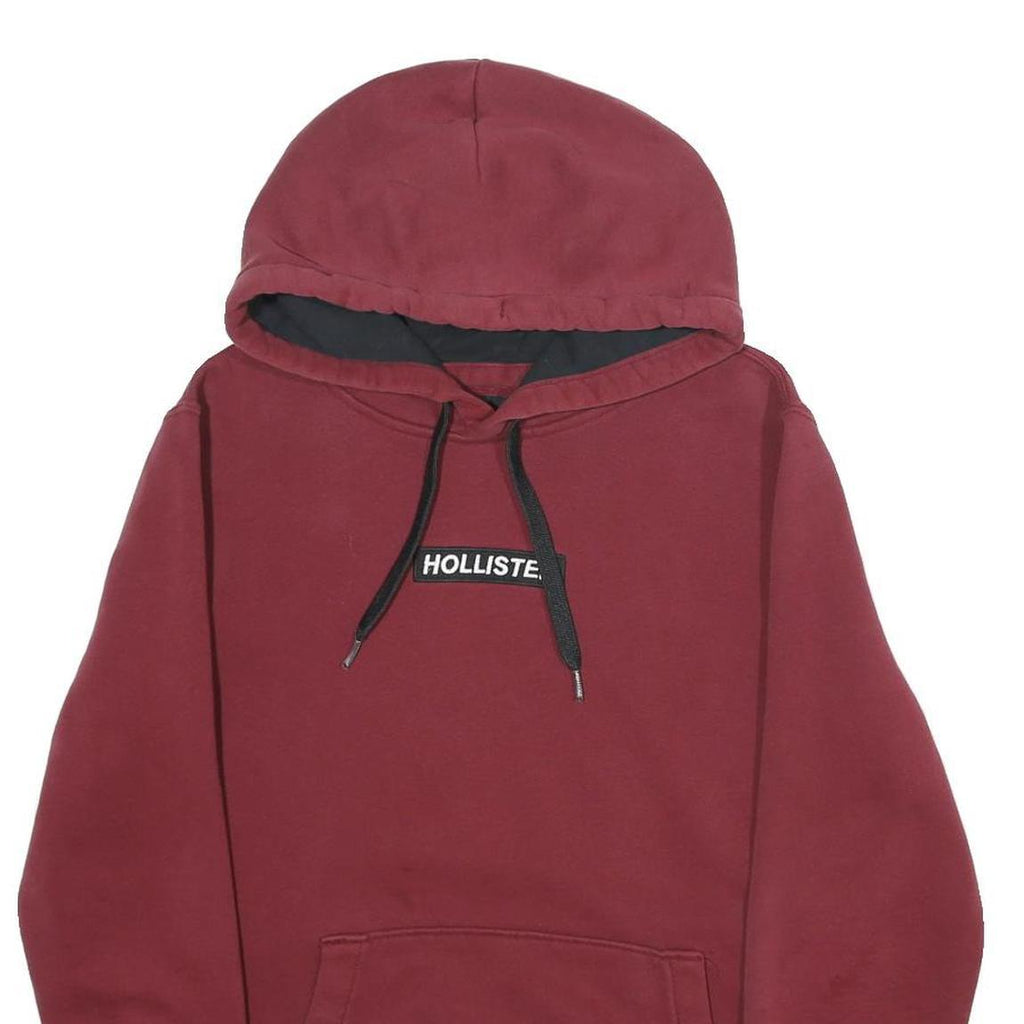 HOLLISTER Mens Maroon Hoodie S Cotton Blend Pullover Hooded Sweatshirt