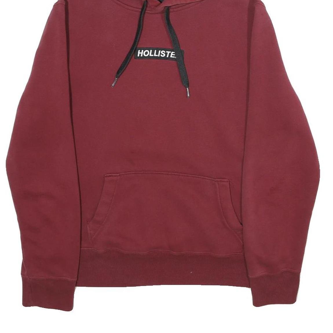 HOLLISTER Mens Maroon Hoodie S Cotton Blend Pullover Hooded Sweatshirt