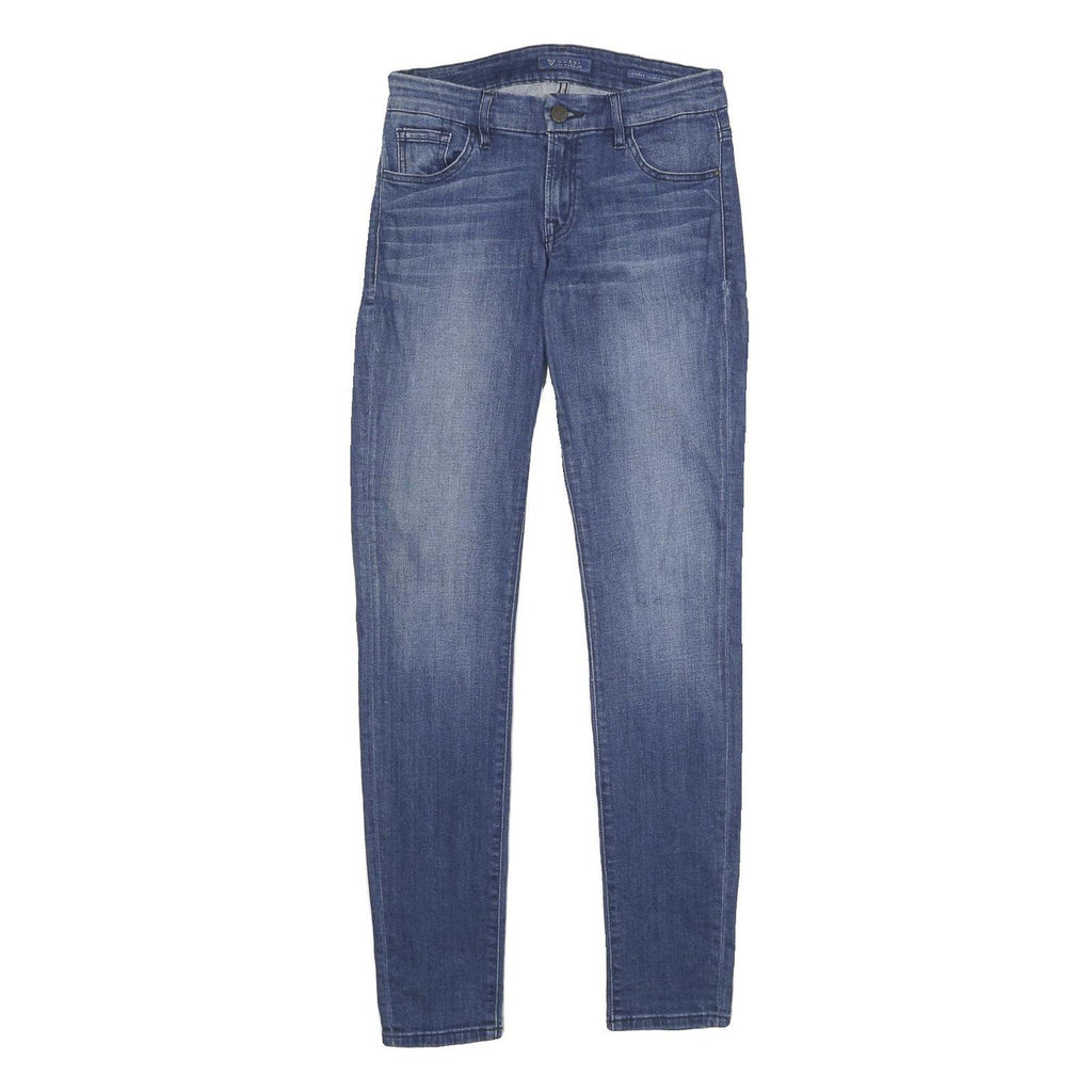 GUESS Womens Slim Blue Denim Jeans Cotton Blend Zip W26 L32 Skinny Fit Stylish