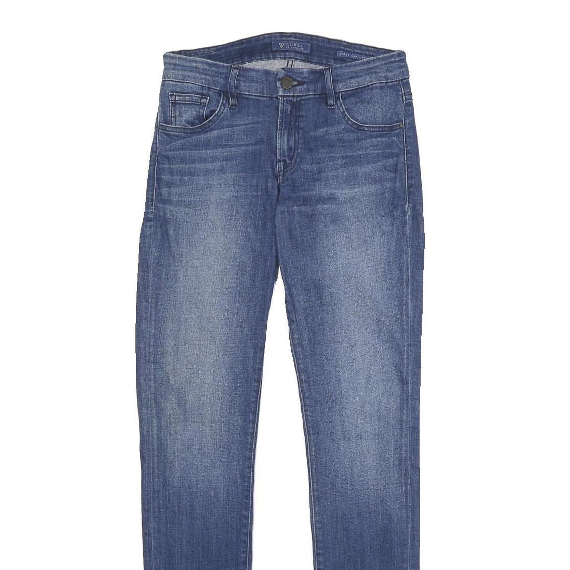 GUESS Womens Slim Blue Denim Jeans Cotton Blend Zip W26 L32 Skinny Fit Stylish