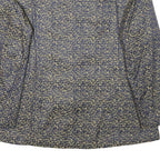 TANG KAI Womens Blue & Beige Button Jacket M Polyester Blend Patterned Elegant