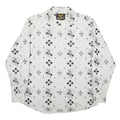 AVIREX Mens White & Black Patterned Cotton Shirt L Printed Logo Design
