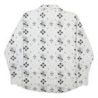 AVIREX Mens White & Black Patterned Cotton Shirt L Printed Logo Design