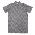 ACKERMANN Mens Grey Pattern Cotton Blend Shirt L Casual Summer Stylish