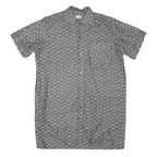 ACKERMANN Mens Grey Pattern Cotton Blend Shirt L Casual Summer Stylish