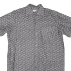 ACKERMANN Mens Grey Pattern Cotton Blend Shirt L Casual Summer Stylish