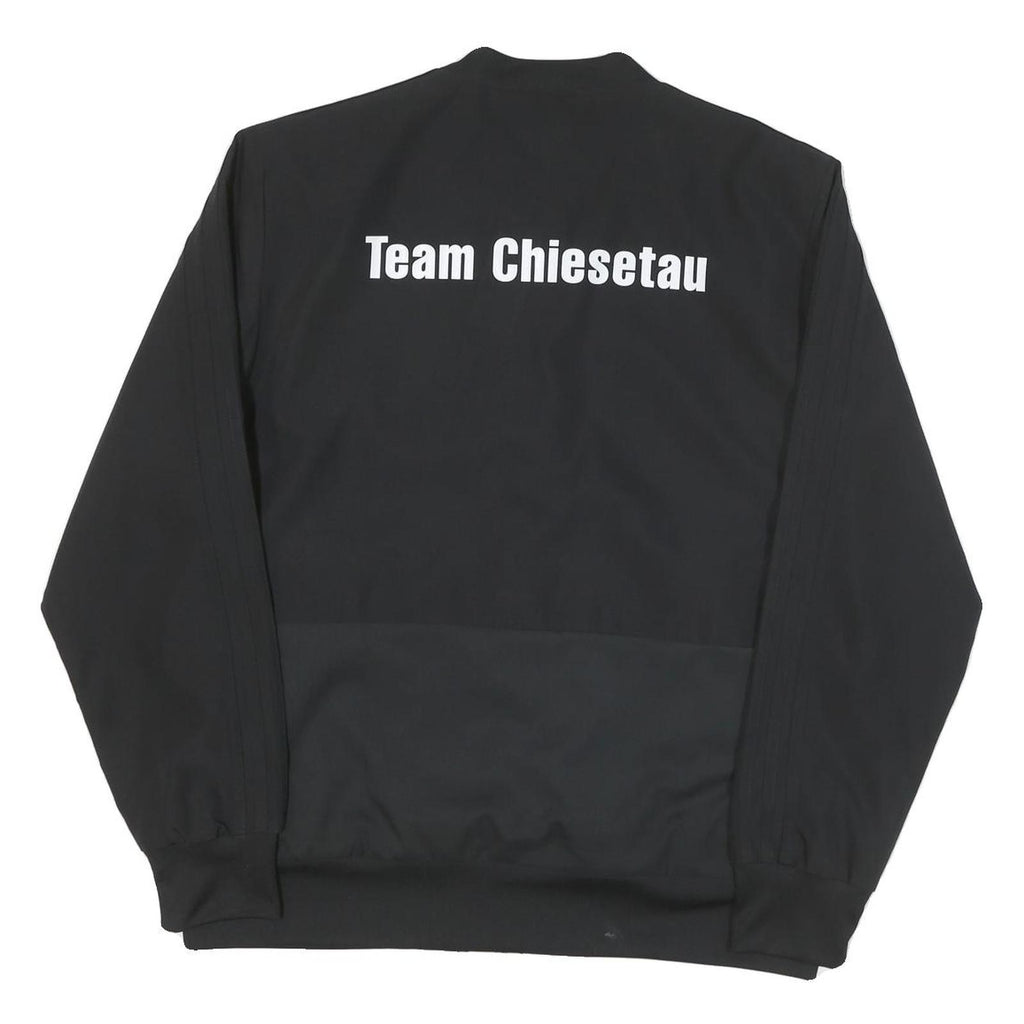 ADIDAS Mens Black FC Oberdiessbach Logo Zip Jacket L Polyester Blend Plain