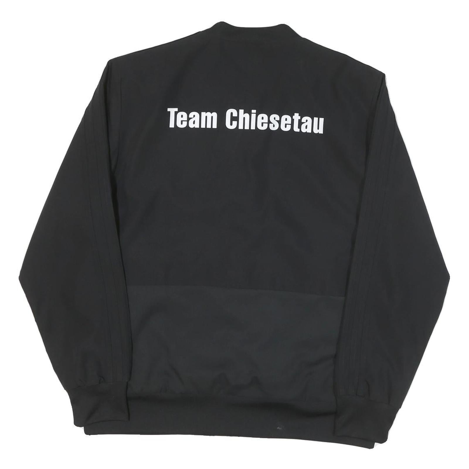 ADIDAS Mens Black FC Oberdiessbach Logo Zip Jacket L Polyester Blend Plain