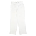 DICKIES Mens White Regular Fit Straight Leg Trousers W28 L29 Cotton Blend Zip