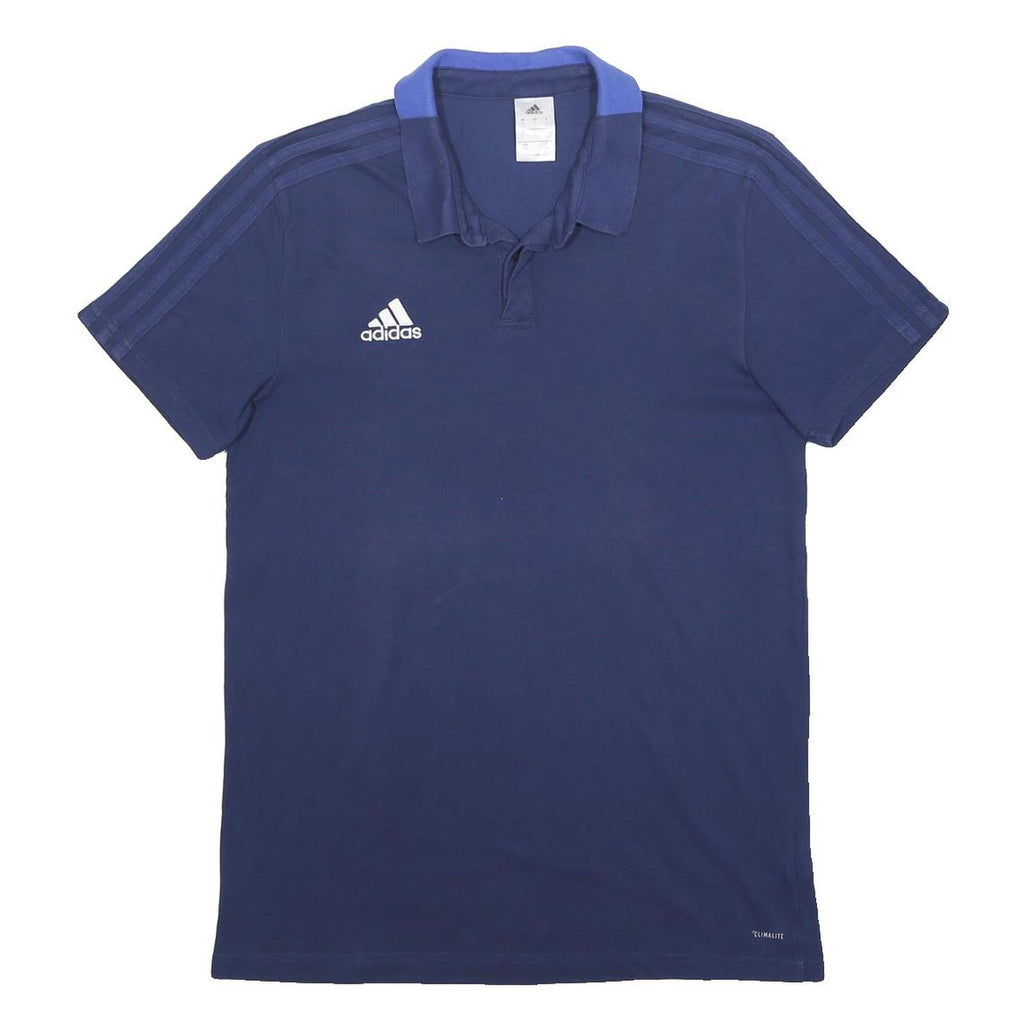 ADIDAS Mens Blue Polo Shirt L Cotton Blend Short Sleeve Sports Casual
