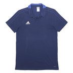 ADIDAS Mens Blue Polo Shirt L Cotton Blend Short Sleeve Sports Casual