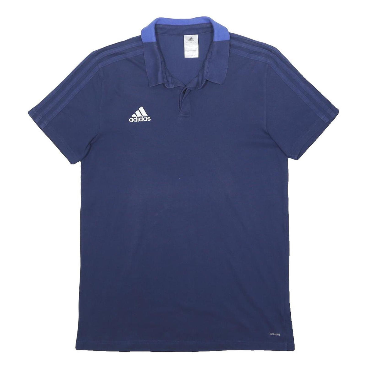 ADIDAS Mens Blue Polo Shirt L Cotton Blend Short Sleeve Sports Casual