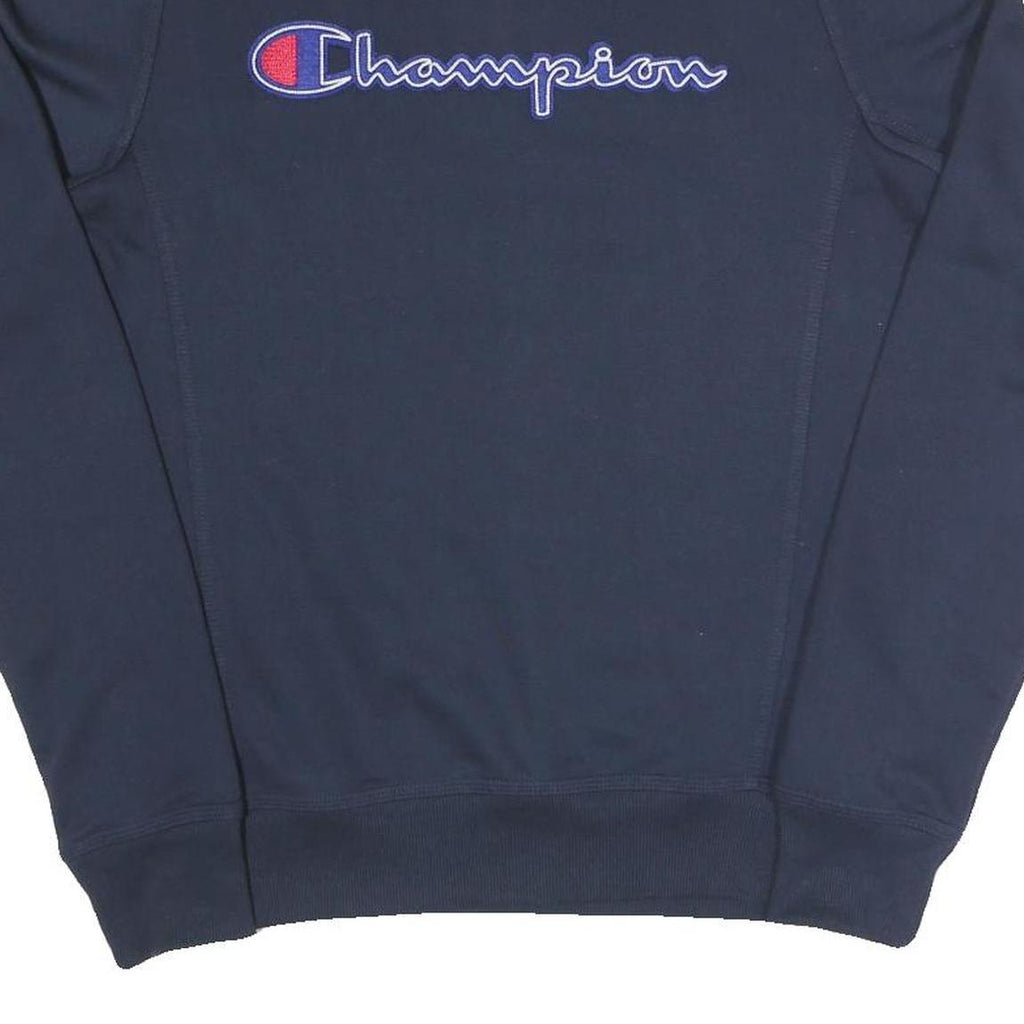 CHAMPION Mens Navy Blue Cotton Blend Sweatshirt S Crew Neck Pullover Casual