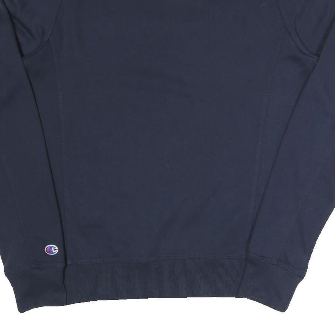 CHAMPION Mens Navy Blue Cotton Blend Sweatshirt S Crew Neck Pullover Casual