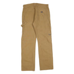 DICKIES Mens Cotton Blend Beige Regular Fit Straight Leg Trousers W32 L32