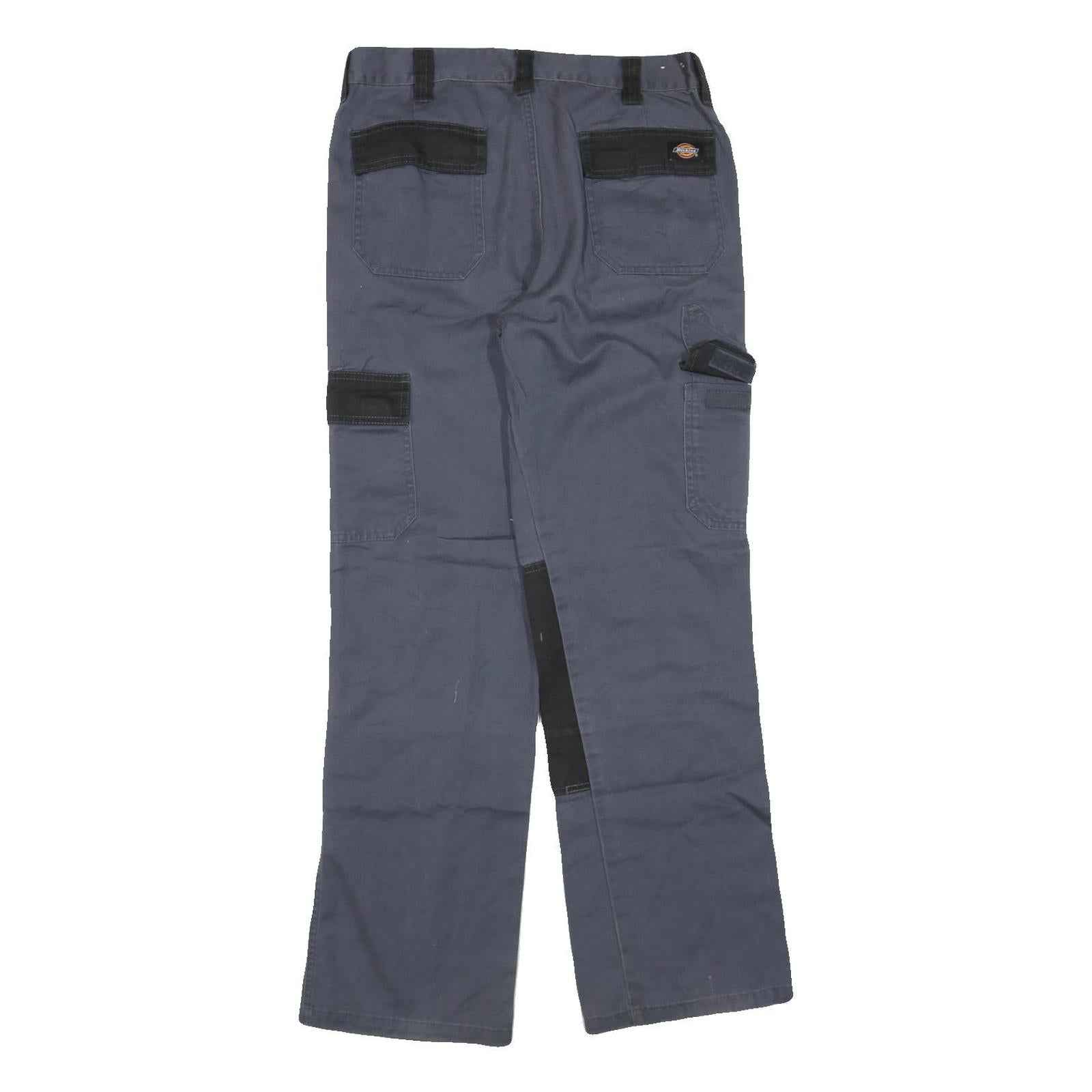 DICKIES Mens Cotton Blend Black & Grey Workwear Regular Fit Straight Leg