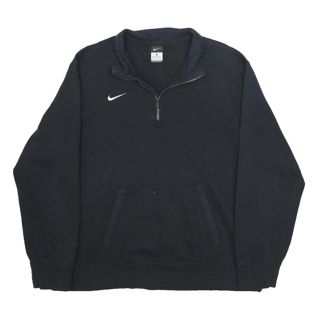 NIKE Mens Black 1/4 Zip Sweatshirt XL Cotton Blend Sport Casual Pullover