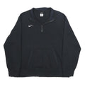 NIKE Mens Black 1/4 Zip Sweatshirt XL Cotton Blend Sport Casual Pullover