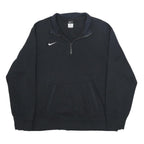 NIKE Mens Black 1/4 Zip Sweatshirt XL Cotton Blend Sport Casual Pullover