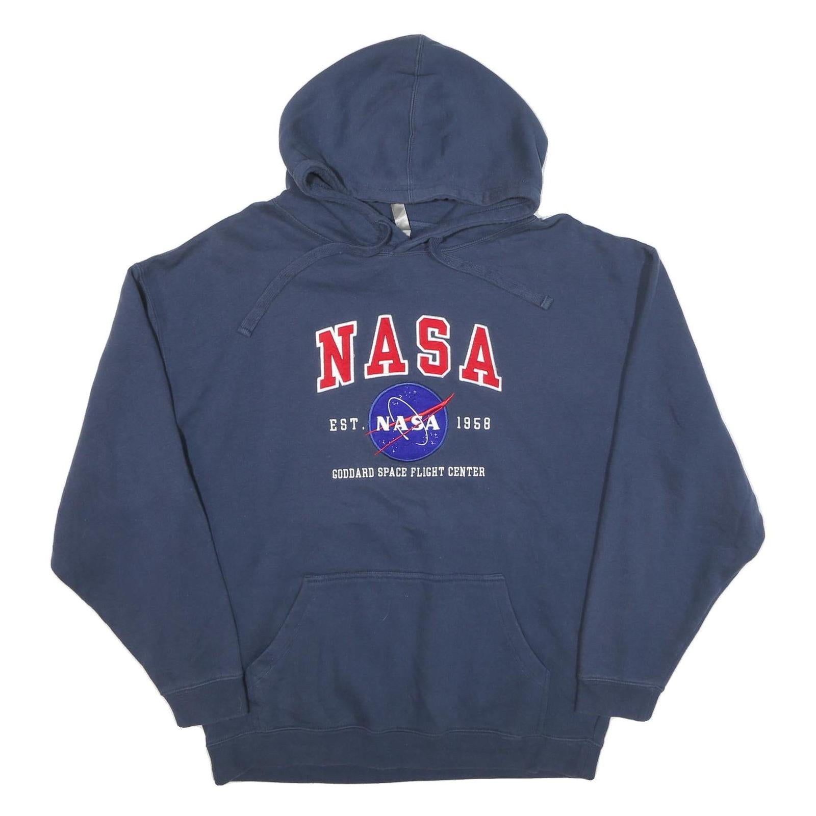 OURAY Mens Blue NASA Pullover Hoodie XL Cotton Blend Space Flight Centre